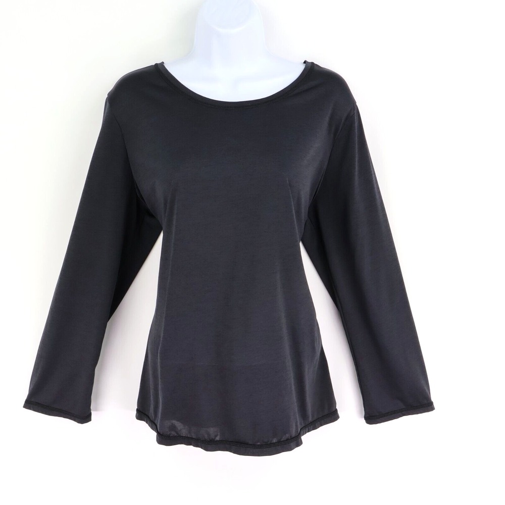 Cascade Sport Performance Long Sleeve Shirt Womens Sz XL Black Heathered‎ Active